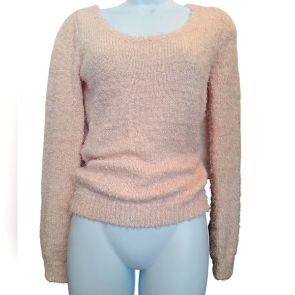 Wet Seal Fuzzy pink long sleeve soft sweater. Size.XS - Picture 1 of 4
